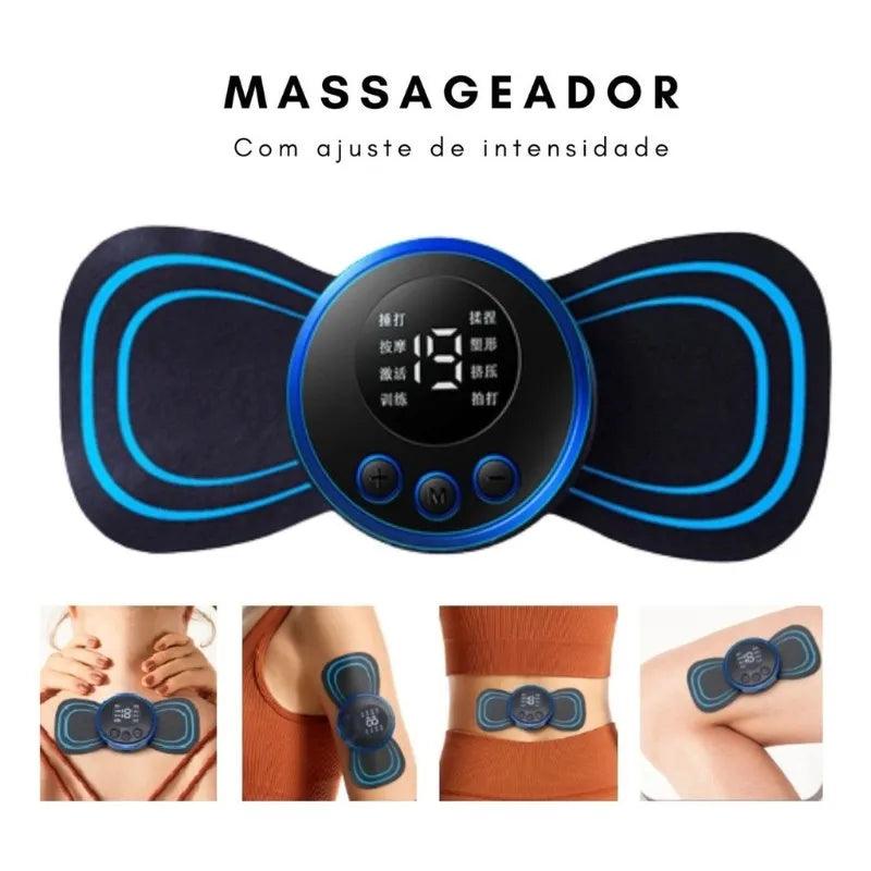 Mini Massageador Portátil com Estimulação Elétrica EMS para Alívio da Dor Muscular Cervical - Sonho Popular Loja Virtual