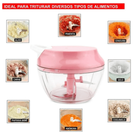 Mini Processador - Triturador de Alimentos Manual 3 Lâminas - Sonho Popular