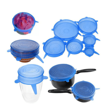 Kit 6 Tampas Silicone Ajustáveis - Sonho Popular